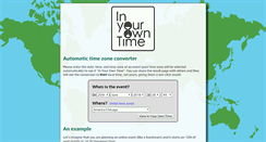 Desktop Screenshot of inyourowntime.info